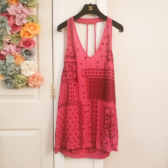 FREE PEOPLE New Slip Sleeveless Beaded shift S - Picture 2 of 9
